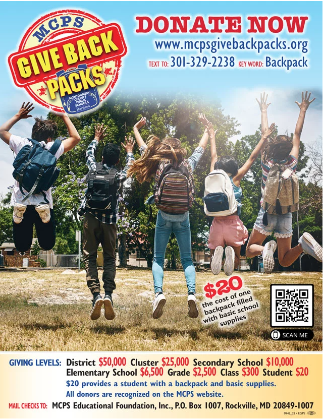 Give Backpacks Flier Image