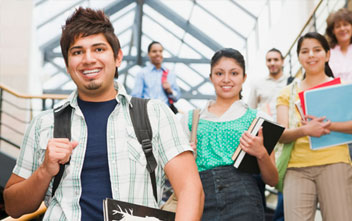 students in hall